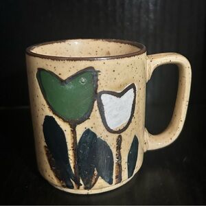 Vintage Otagiri Stoneware Mug Tulip Design